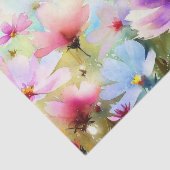 Papier Mousseline Champ de Fleurs-Cosmos (A) Aquarelle (Détail)