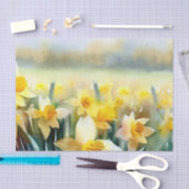 Papier Mousseline Champ de fleurs-Daffodil (B) Aquarelle (Artisanat)