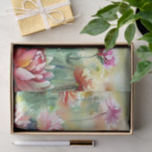 Papier Mousseline Champ de fleurs-Dahlia (B) Aquarelle (Cadeau)