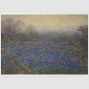 Papier Mousseline Champ de fleurs de bleuets (paysage rural)