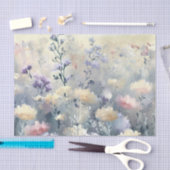 Papier Mousseline Champ de fleurs-Dusty Miller (A) Aquarelle (Artisanat)