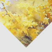 Papier Mousseline Champ de fleurs-Forsythia (A) Aquarelle (Détail)