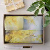 Papier Mousseline Champ de fleurs-Forsythia (A) Aquarelle (Cadeau)