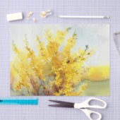 Papier Mousseline Champ de fleurs-Forsythia (C) Aquarelle (Artisanat)