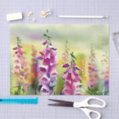 Papier Mousseline Champ de fleurs-Foxglove (D) Aquarelle (Artisanat)