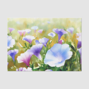 Papier Mousseline Champ de fleurs - Gloire du matin (A) Aquarelle