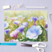 Papier Mousseline Champ de fleurs - Gloire du matin (A) Aquarelle (Artisanat)