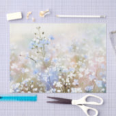 Papier Mousseline Champ de fleurs-Gypsophila (C) Aquarelle (Artisanat)