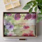 Papier Mousseline Champ de fleurs-Hollyhock (A) Aquarelle (Cadeau)