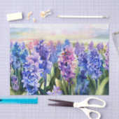 Papier Mousseline Champ de fleurs-Hyacinthe (A) Aquarelle (Artisanat)