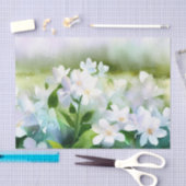 Papier Mousseline Champ de fleurs-Jasmine (D) Aquarelle (Artisanat)