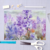 Papier Mousseline Champ de fleurs-Lilac (A) Aquarelle (Artisanat)