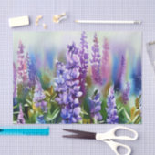 Papier Mousseline Champ de fleurs-Lupine (A) Aquarelle (Artisanat)