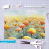 Papier Mousseline Champ de fleurs-Marigold (A) Aquarelle (Artisanat)