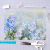 Papier Mousseline Champ de fleurs - Oubliez-moi-non (A) Aquarelle (Artisanat)