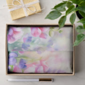 Papier Mousseline Champ de fleurs - Pois doux (C) Aquarelle (Cadeau)