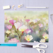 Papier Mousseline Champ de fleurs - Primrose du soir (C) Aquarelle (Artisanat)