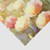 Papier Mousseline Champ de fleurs-Ranunculus (D) Aquarelle (Détail)