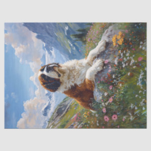 Papier Mousseline Champ de fleurs sauvages découpage Saint Bernard