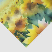 Papier Mousseline Champ de fleurs-Tournesol (C) Aquarelle (Détail)