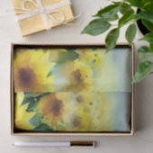 Papier Mousseline Champ de fleurs-Tournesol (C) Aquarelle (Cadeau)