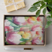Papier Mousseline Champ de fleurs-Tulipe (A) Aquarelle (Cadeau)