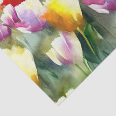 Papier Mousseline Champ de fleurs-Tulipe (B) Aquarelle (Détail)