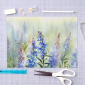Papier Mousseline Champ de fleurs-Veronica (D) Aquarelle (Artisanat)