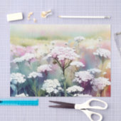 Papier Mousseline Champ de fleurs-Yarrow (C) Aquarelle (Artisanat)