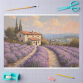 Papier Mousseline Champ de Lavande toscane avec Découpage de chalet (Artisanat)