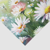 Papier Mousseline Champ de marguerite à fleurs (A) Aquarelle (Détail)