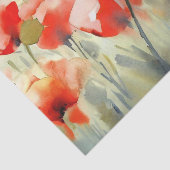 Papier Mousseline Champ de pavot à fleurs (A) Aquarelle (Détail)