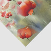 Papier Mousseline Champ de pavot à fleurs (B) Aquarelle (Détail)