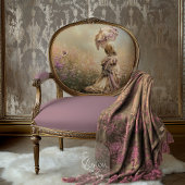 Papier Mousseline Champ de rêve, femme & Parasol Dusty Violet