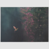 Papier Mousseline Champ de rêve, vert émeraude foncé, colibri (Recto)