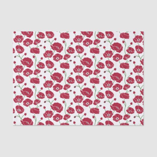 Papier Mousseline Champ rouge de pavots (Recto)