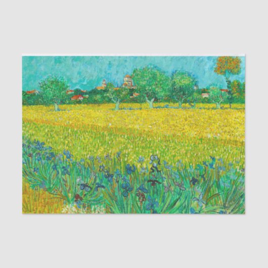 Papier Mousseline Champ Van Gogh avec Irises près d'Arles (Recto)