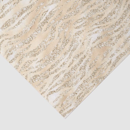 Papier Mousseline Champagne Faux Parties scintillant Zebra Stripes (Détail)