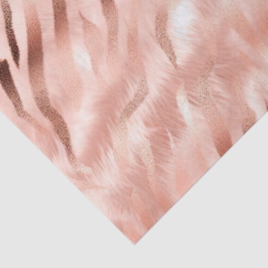Papier Mousseline Champagne rose Rose Glam Zebra (Détail)