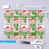 Papier Mousseline Champagne rouge et vert Plaid Cockapoo Noël (Artisanat)