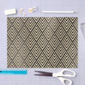 Papier Mousseline Champaig or métal noir VIP Chevron Art Déco (Artisanat)