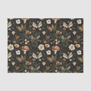 Papier Mousseline Champignon d'automne et fleurs Découpage d'automne