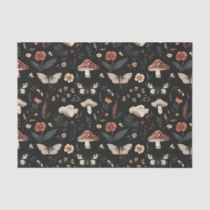 Papier Mousseline Champignon d'automne et fleurs Découpage d'automne