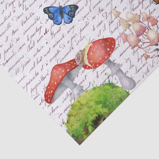 Papier Mousseline Champignon de découpage papillon aquarelle (Détail)