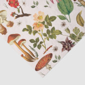 Papier Mousseline Champignon vintage et Motif Fleur sauvage (Détail)