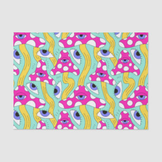Papier Mousseline Champignons Abstraits avec yeux Motif découpage