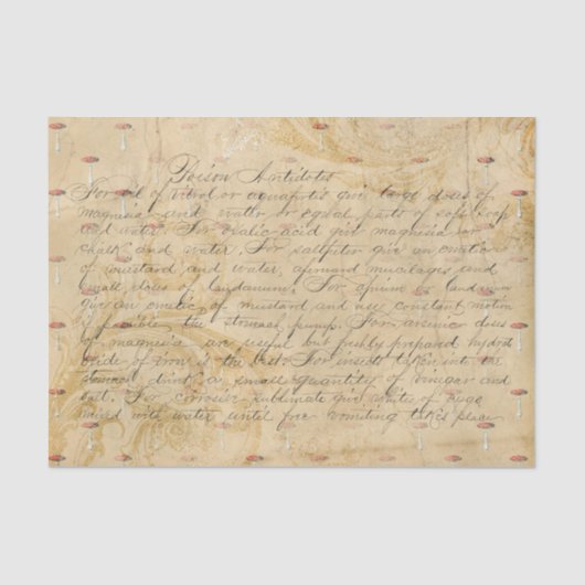 Papier Mousseline Champignons antidotes poisons vintages (Recto)