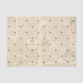 Papier Mousseline Champignons avec découpage journal antique (Recto)