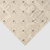 Papier Mousseline Champignons avec découpage journal antique (Détail)