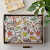 Papier Mousseline Champignons d'automne, feuilles, noix et baies sur (Cadeau)